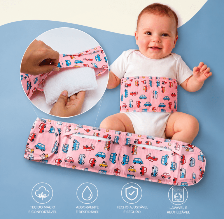 Kit da cinta térmica Acalme Baby aberto com as compressas de ervas